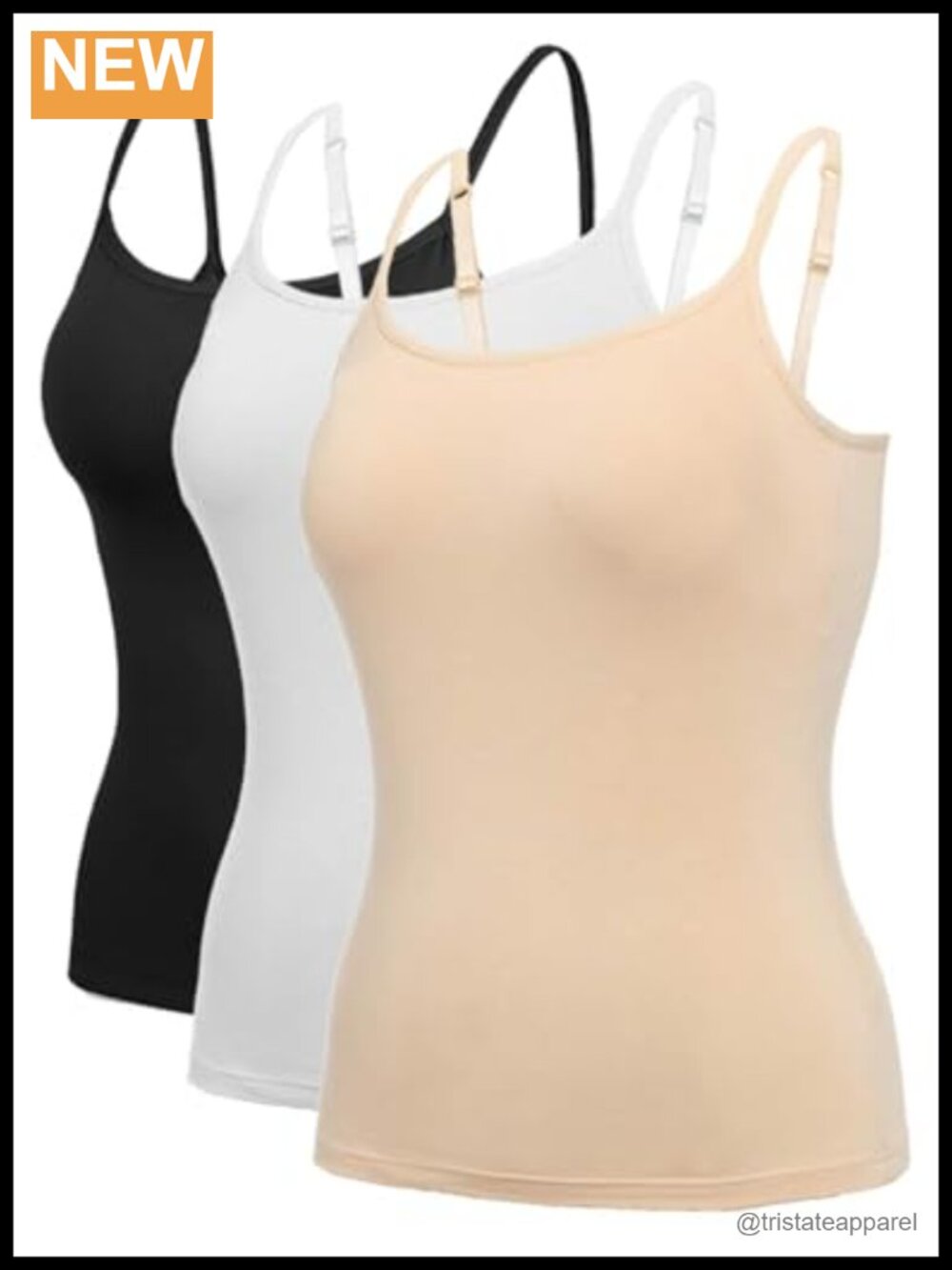 Women's Camisole with Built-in Padded Bra Adjustable Strap Sleeveless Tank Top